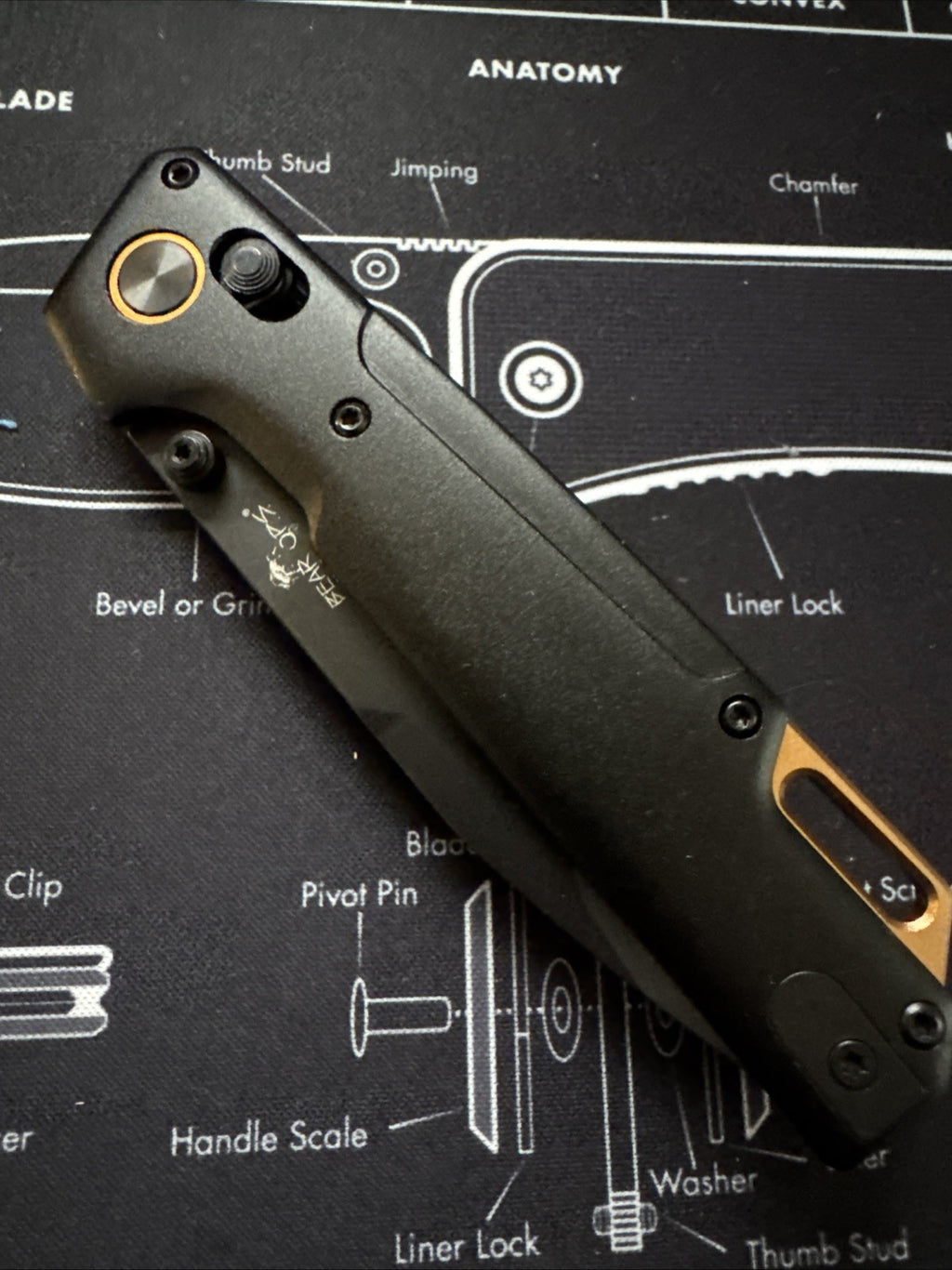 Bear OPS Nekama Black Modified Tanto Blade w Copper