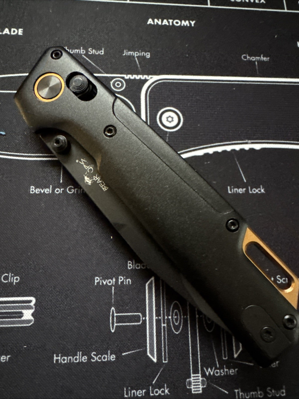 Bear OPS Nekama Black Modified Tanto Blade w Copper