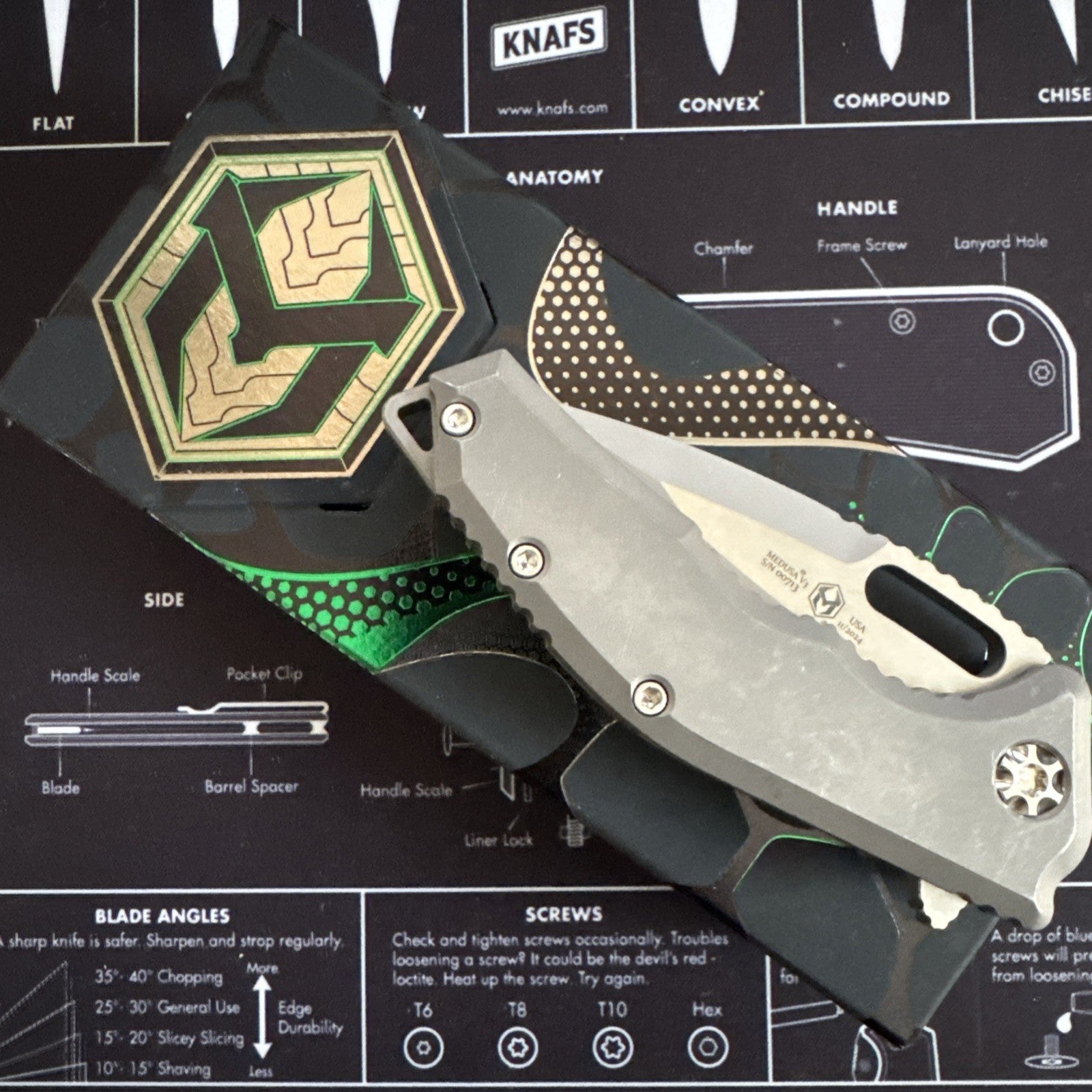 RARE! SOLD OUT  #713 - Heretic Medusa Manual Tanto Battleworn Titanium