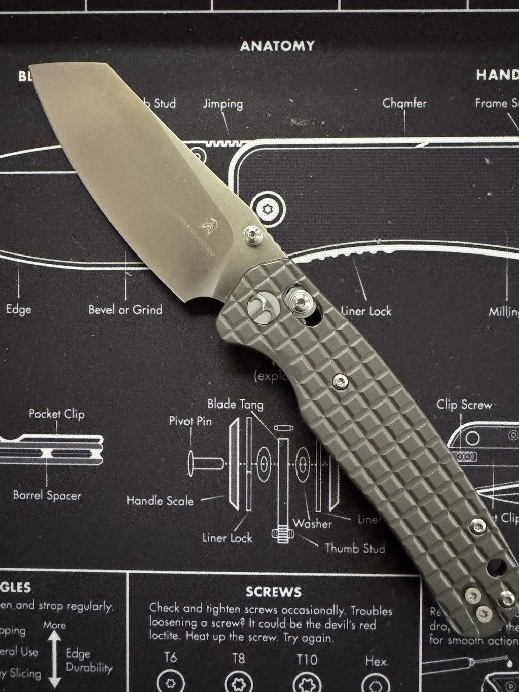 Cicada's Wing Bar Lock Knife Frag Pattern Gray PVD Stainless 10CR15MOV