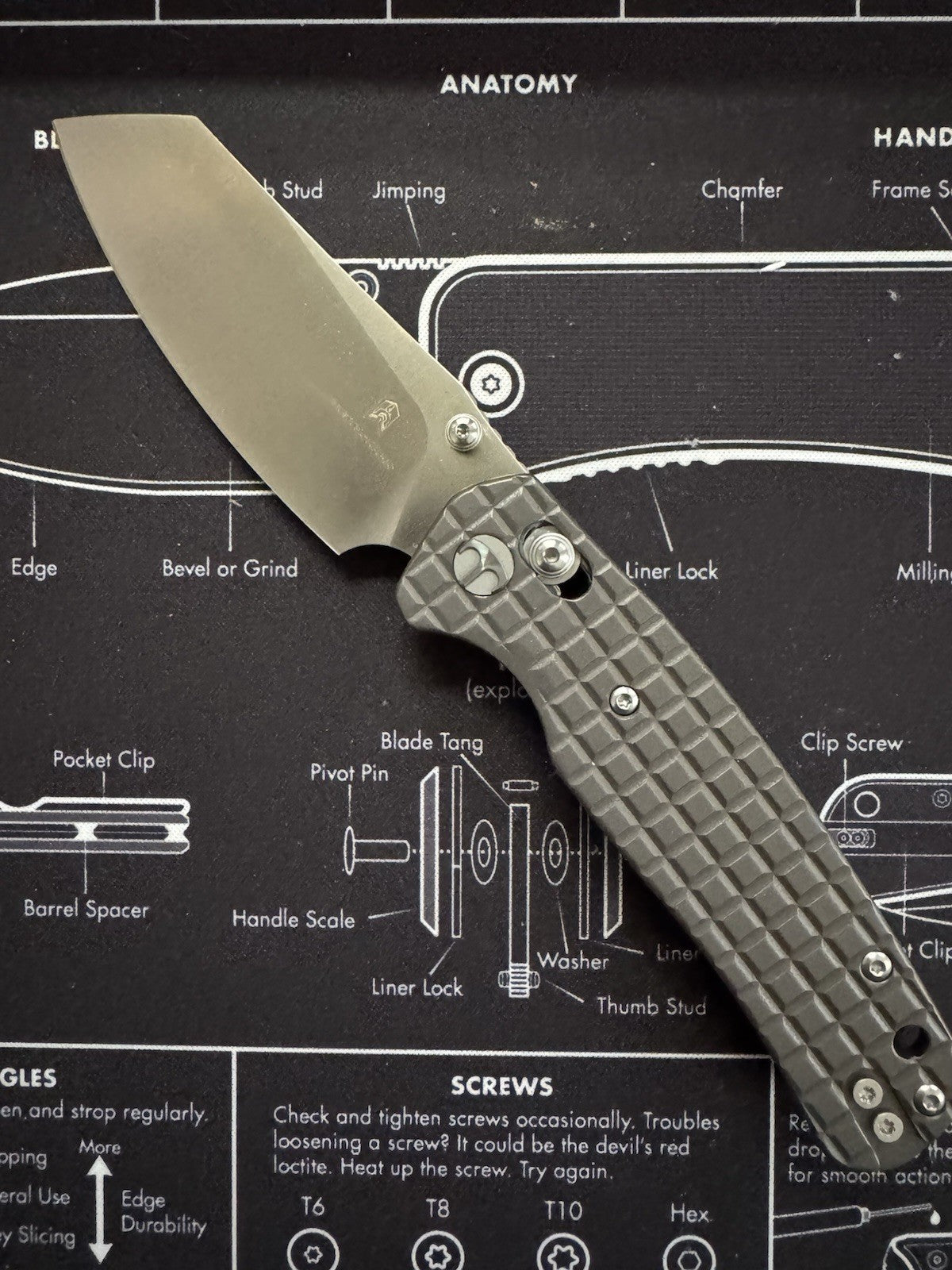 Cicada's Wing Bar Lock Knife Frag Pattern Gray PVD Stainless 10CR15MOV