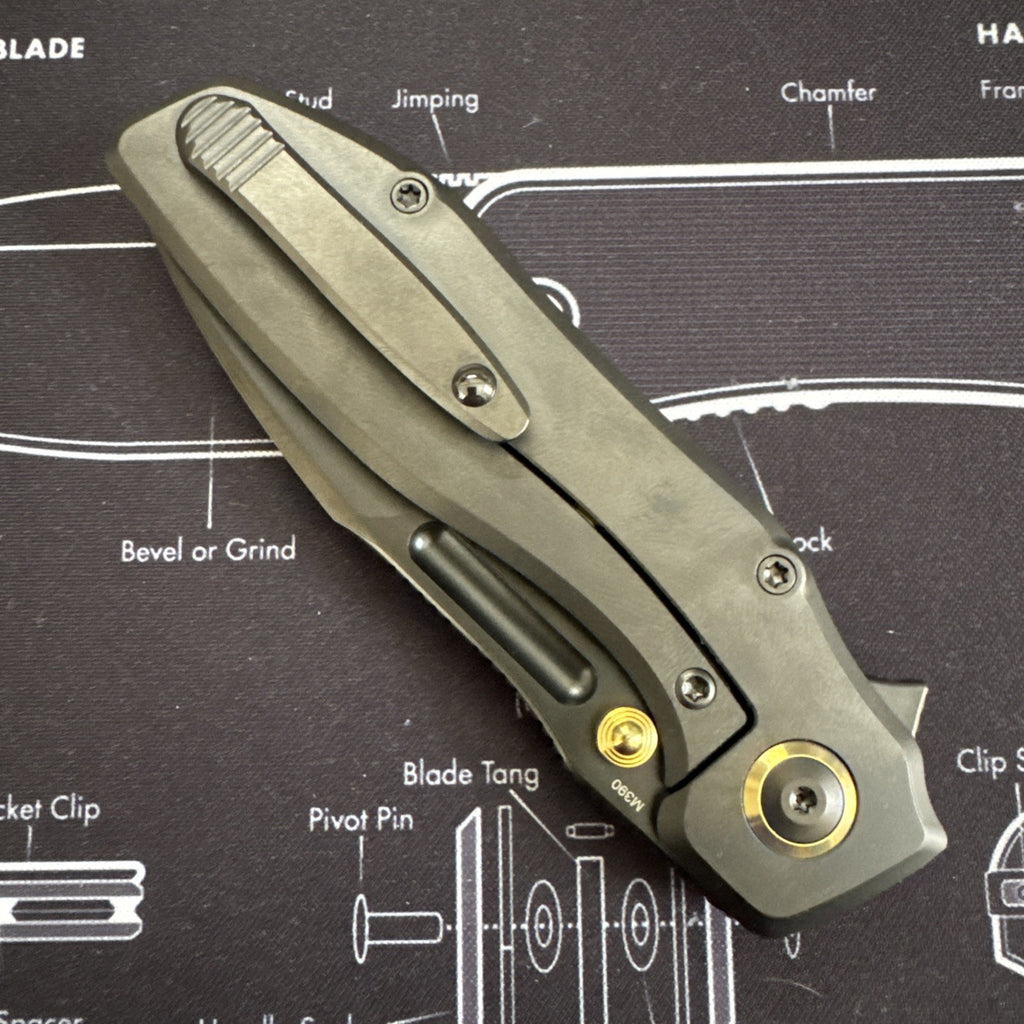 Remette RT-TwoFace Knife M390 Spear Point Blade DLC Titanium Configurable Deploy