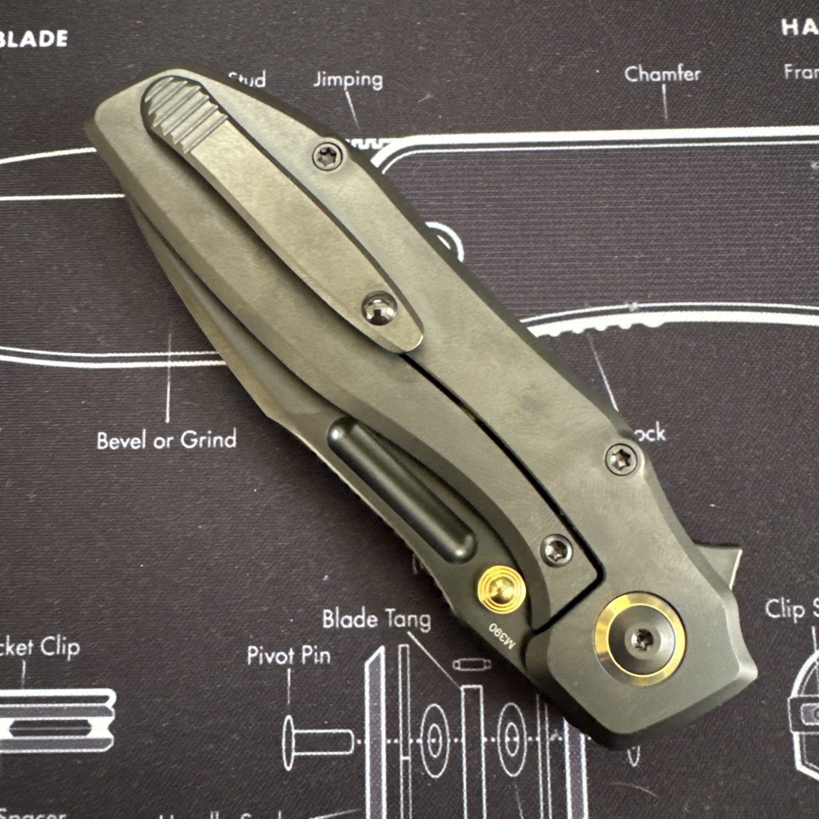 Remette RT-TwoFace Knife M390 Spear Point Blade DLC Titanium Configurable Deploy