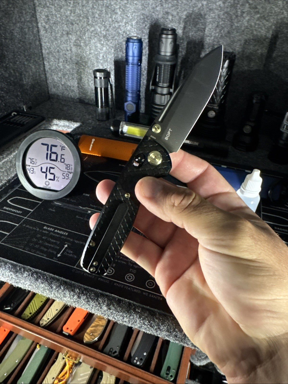 Kubey Bluff Folding Knife 3" S35VN Steel Blade Black 6AL4V Steel Titanium Handle