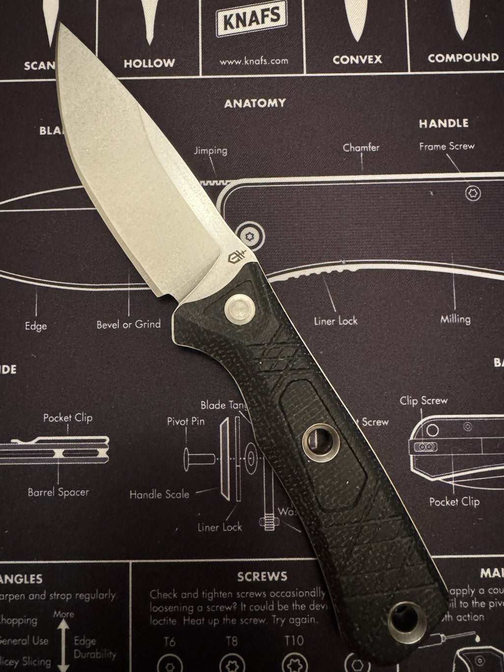 Gerber Convoy Brown Micarta Handle Full Tang Fixed Blade Hunting Knife w/ Sheath