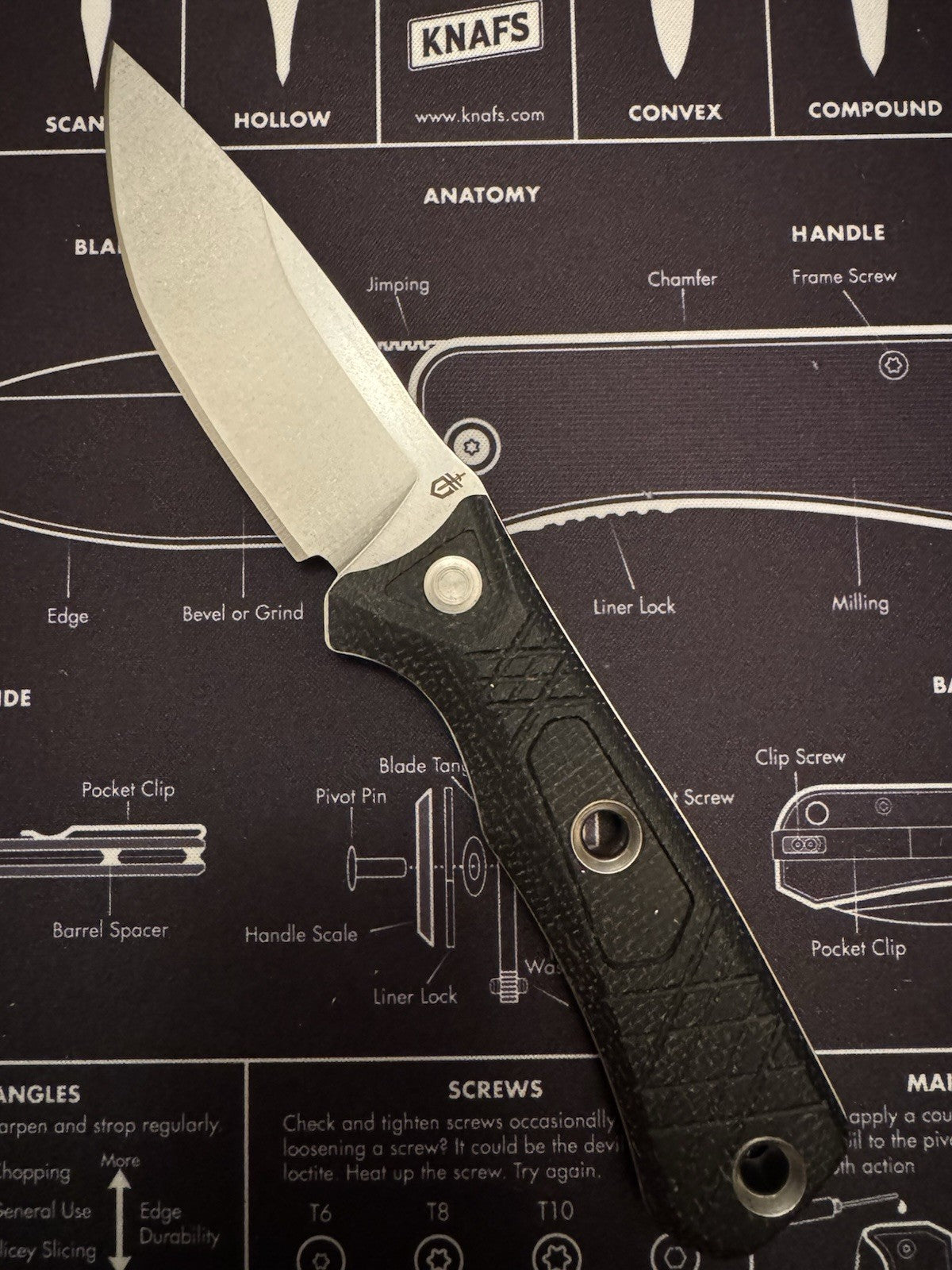 Gerber Convoy Brown Micarta Handle Full Tang Fixed Blade Hunting Knife w/ Sheath