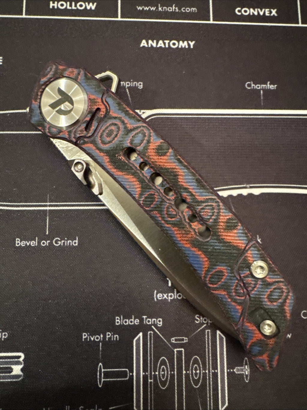 Dreamtech Micarta Handle, 14C28N Blade, Model: d3610MR (spiderman)