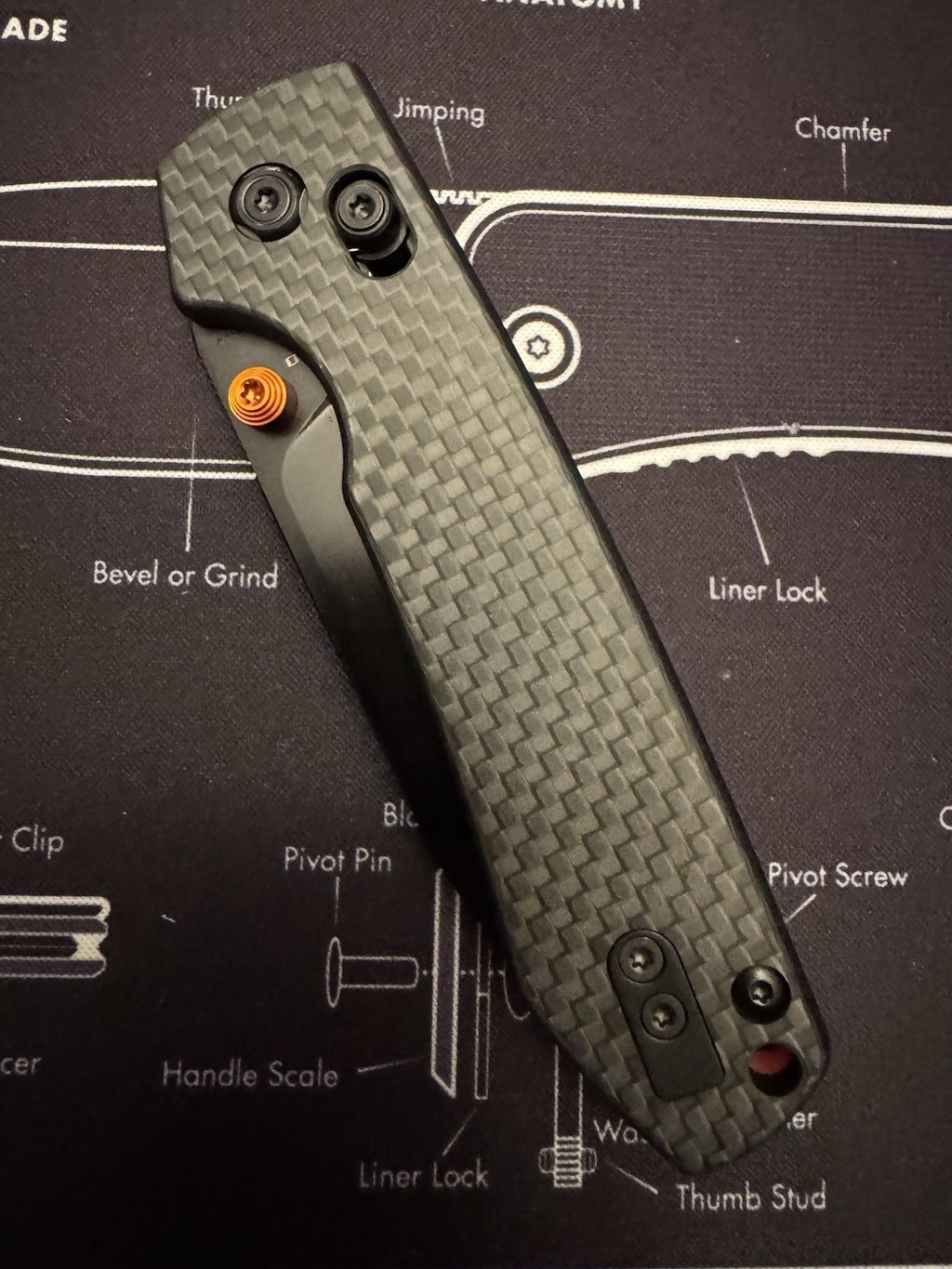 Vosteed Raccoon® - Crossbar Lock Knife 3.25" Nitro-V Blade & Carbon Fiber