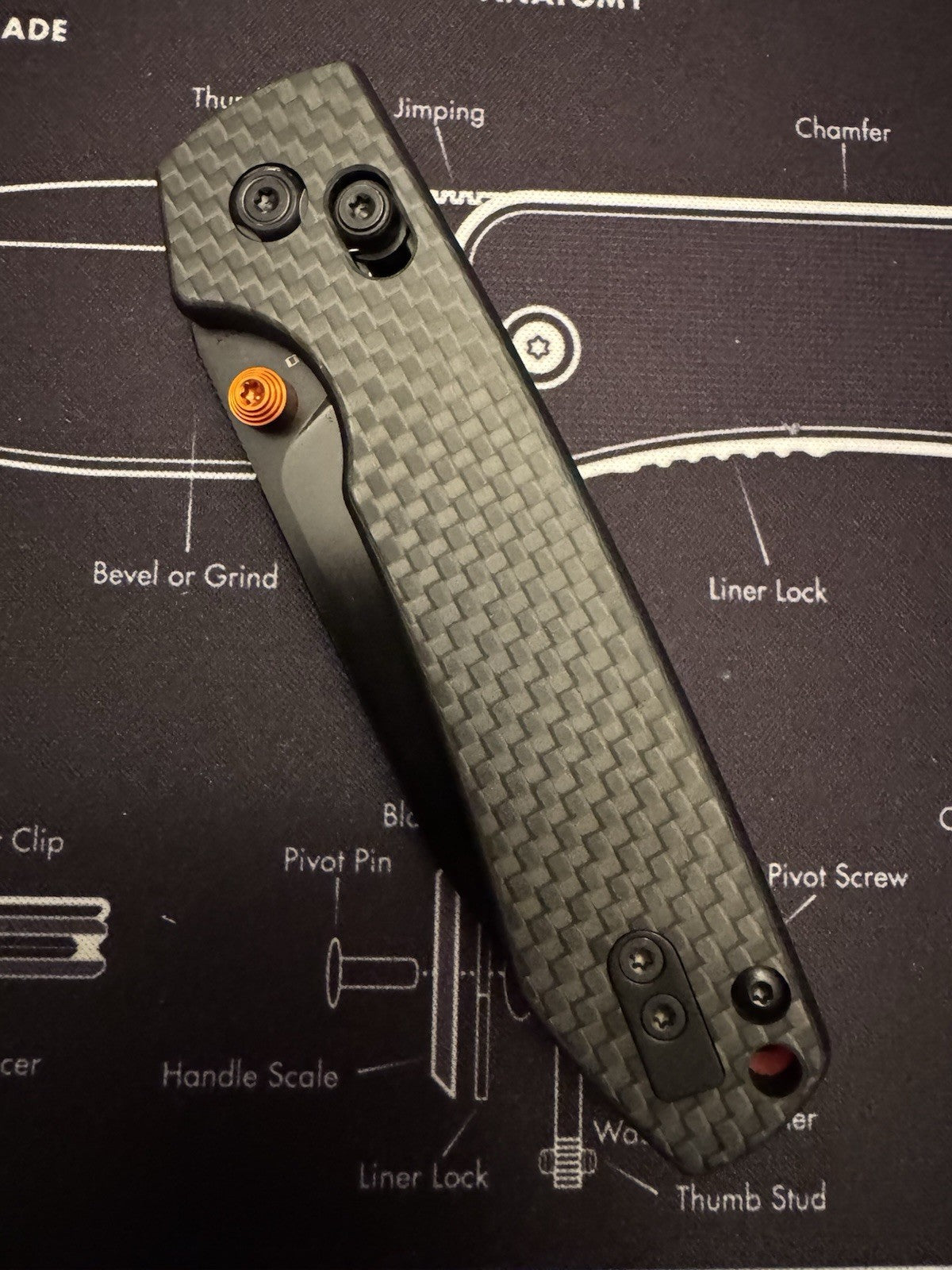 Vosteed Raccoon® - Crossbar Lock Knife 3.25" Nitro-V Blade & Carbon Fiber