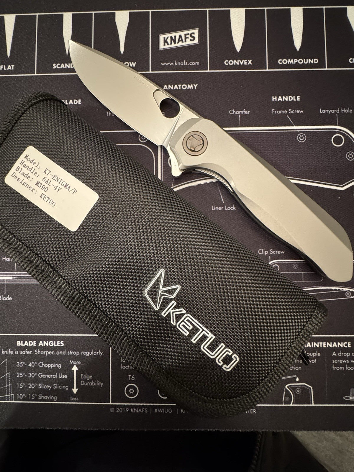 Prototype Ketuo Enigma 1 of 1 (M390 Titanium) Rare And Undeleased