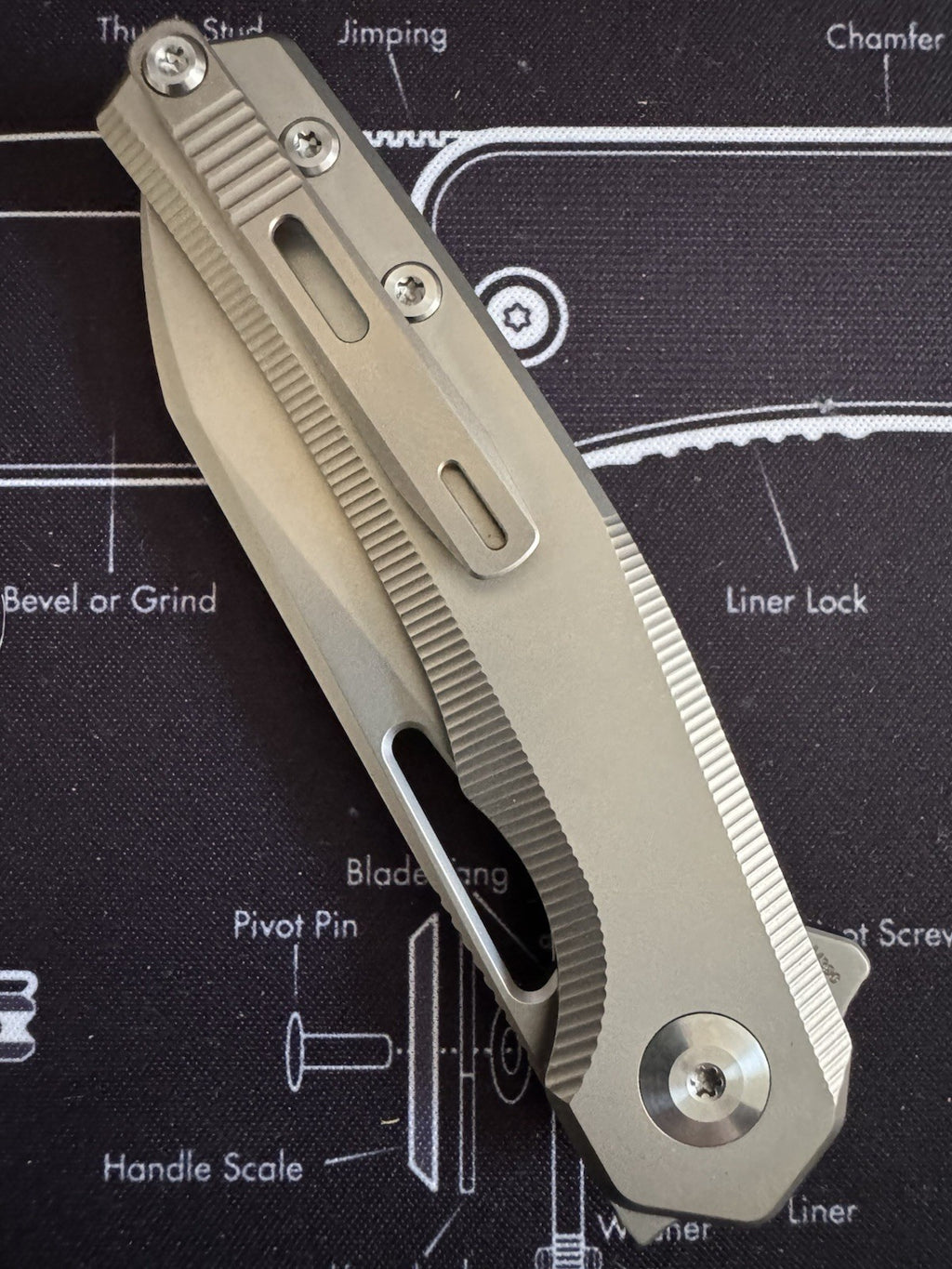 DREAMTECH Titanium Handle Button lock system M390 Knife D4281G