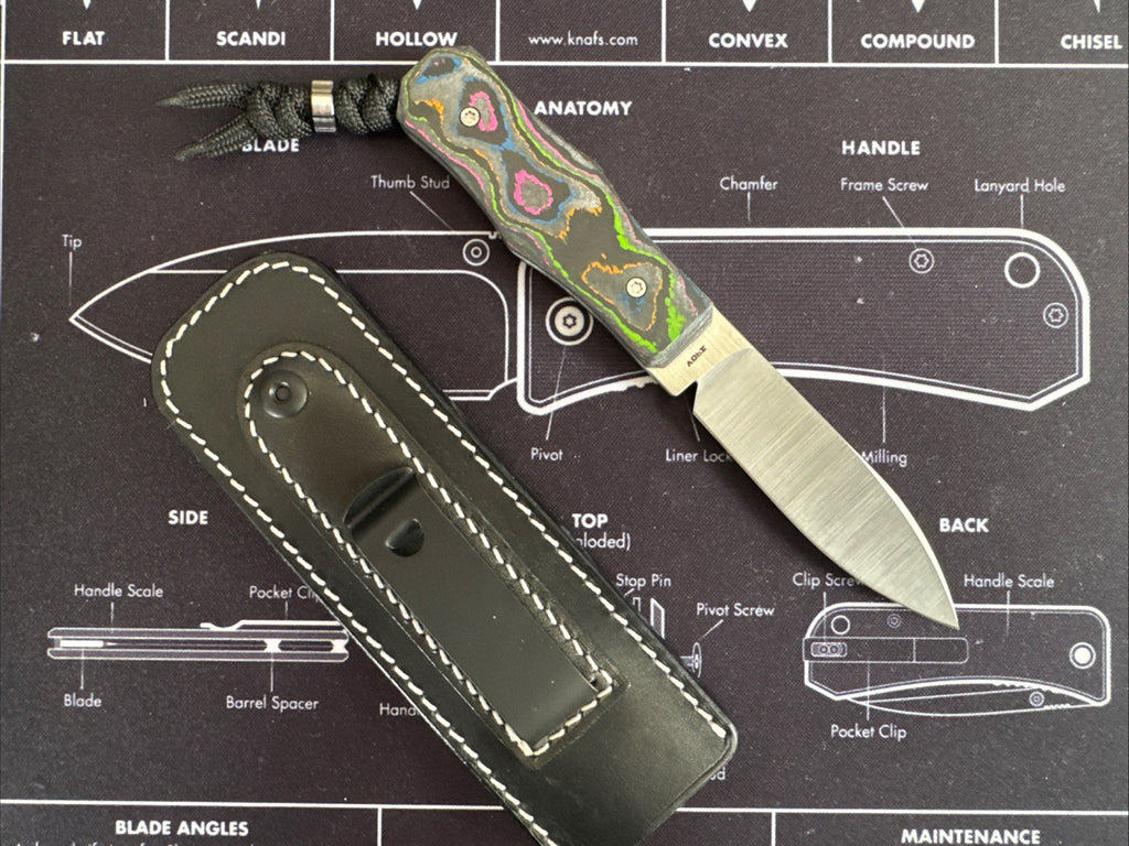 TVC7639 Jack Wolf Knives Vampire Camo Carbon 3" Fixed EDC Knife