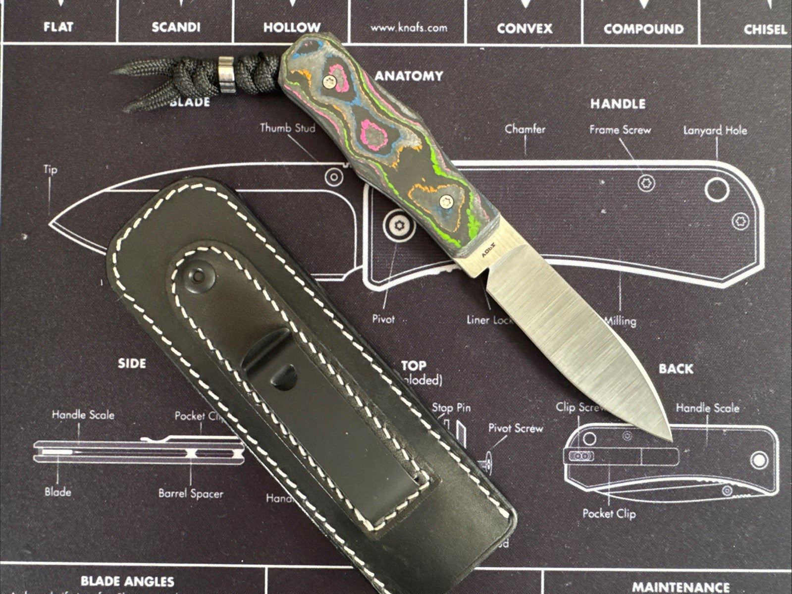 TVC7639 Jack Wolf Knives Vampire Camo Carbon 3" Fixed EDC Knife