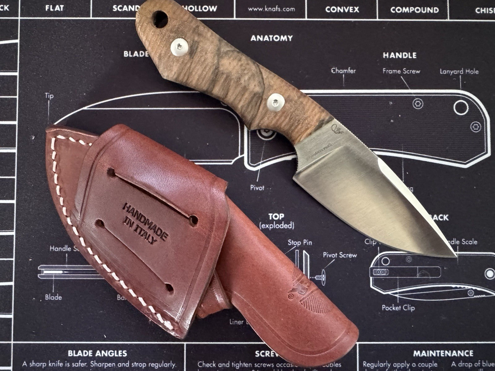 Viper Knives Handy Fixed Blade Knife Wood (3.4" Satin) VT4038NO