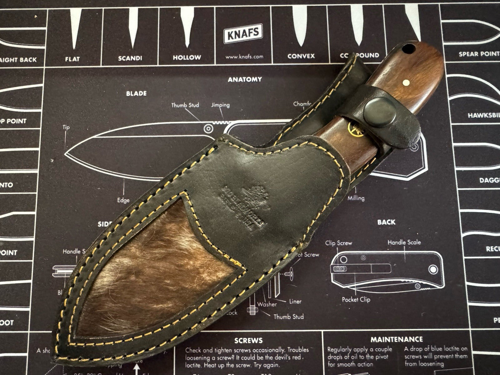 USA MADE Fixed blade - Stainless Polished Blade - Wood Handle 970 Bladeworks