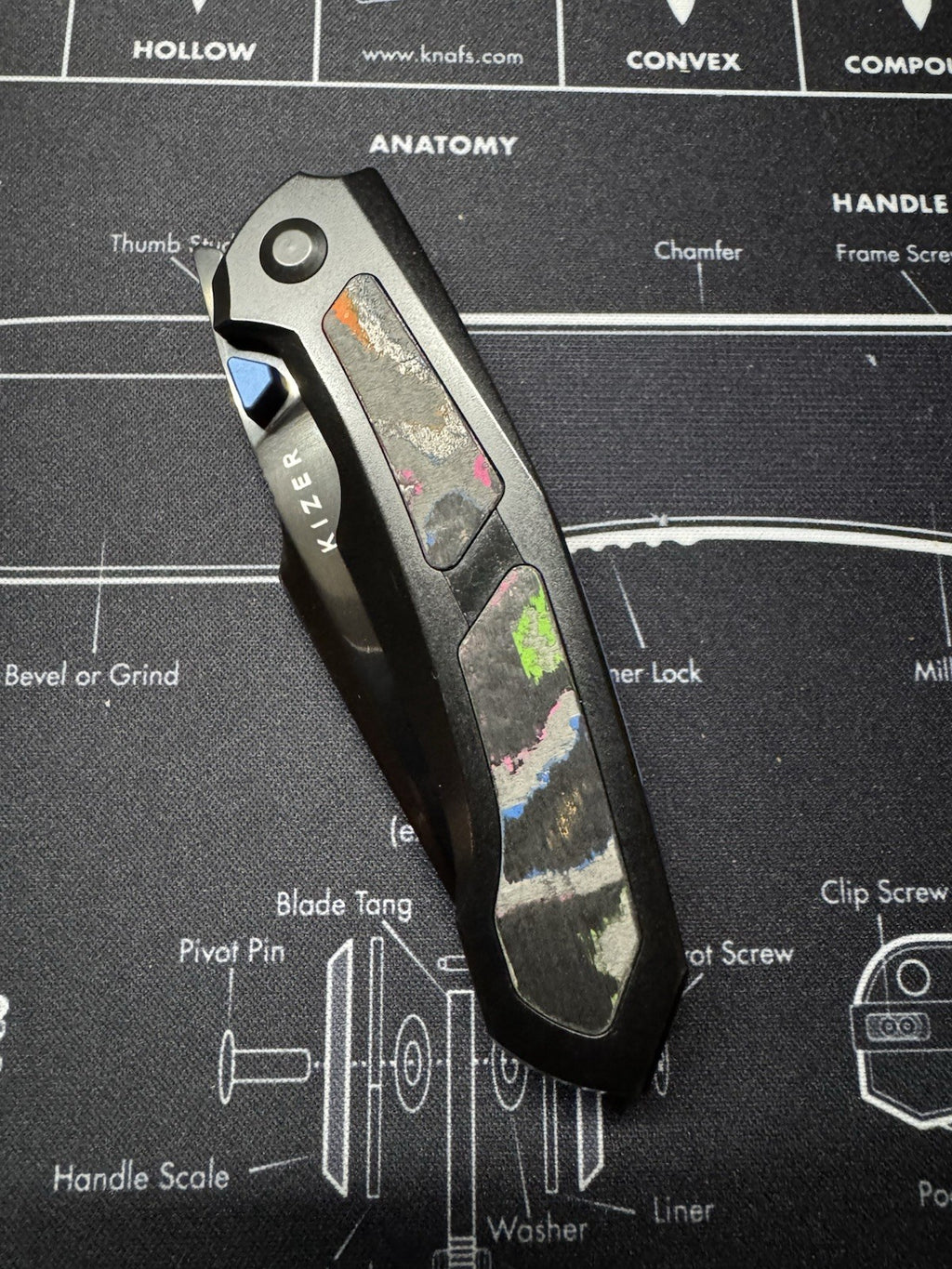 Kizer Cutlery Feweed S45VN & Titanium + 80s Camo CF (3" Black) 