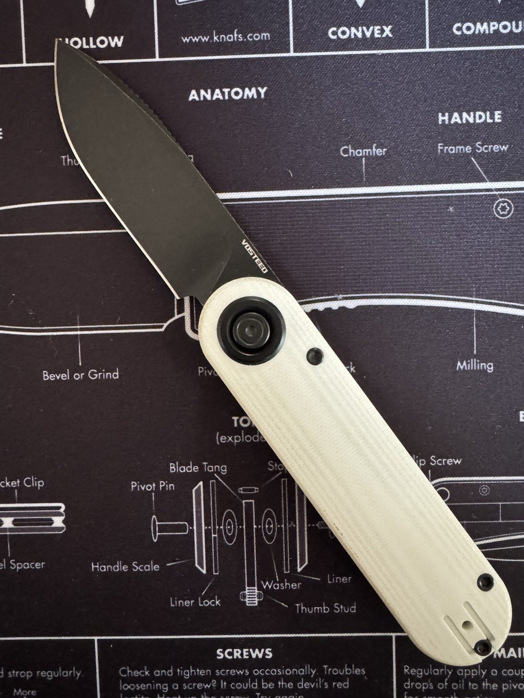 Vosteed Corgi-V 295 Vanchor Lock White G10 Folding N690 Pocket Knife A3712