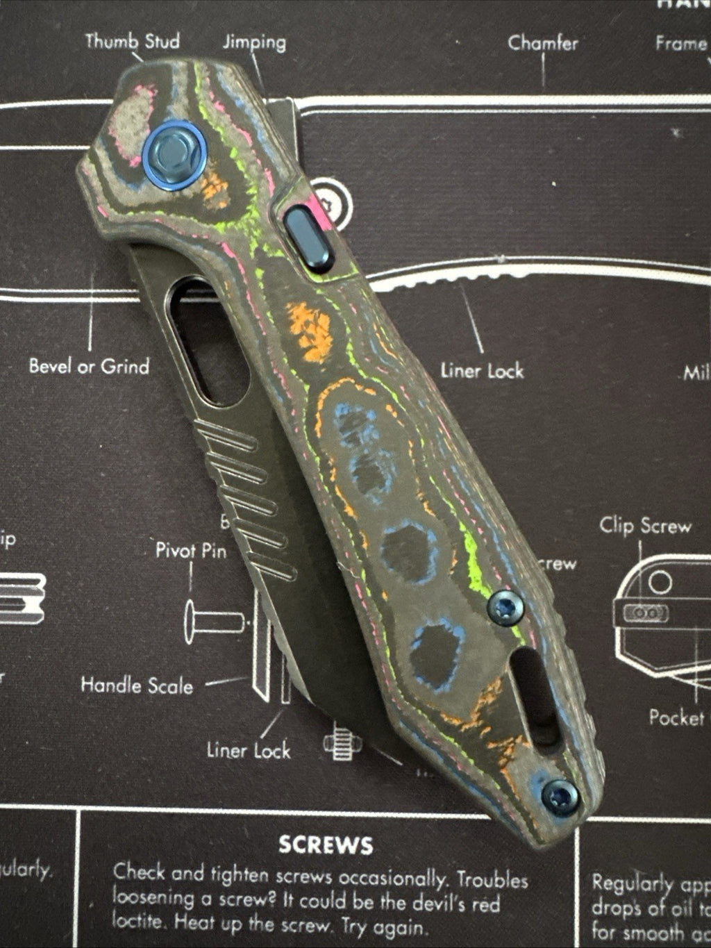 Vosteed RSKAOS EDC Blade BR OP Exclusive- 80s Camo Carbon Handle M390 Blade  NIB