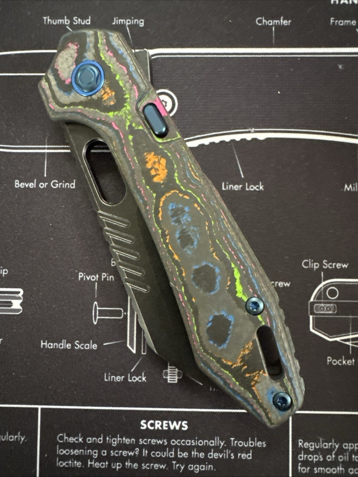 Vosteed RSKAOS EDC Blade BR OP Exclusive- 80s Camo Carbon Handle M390 Blade  NIB