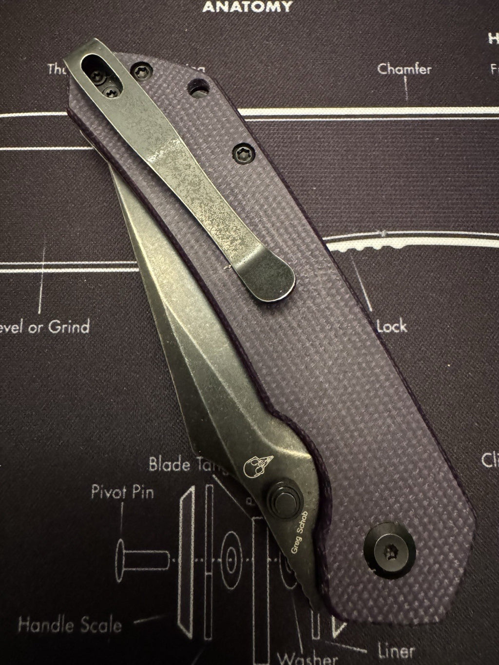 Tenable Fenrir Button Knife Purple Micarta Nitro V Blade Manual