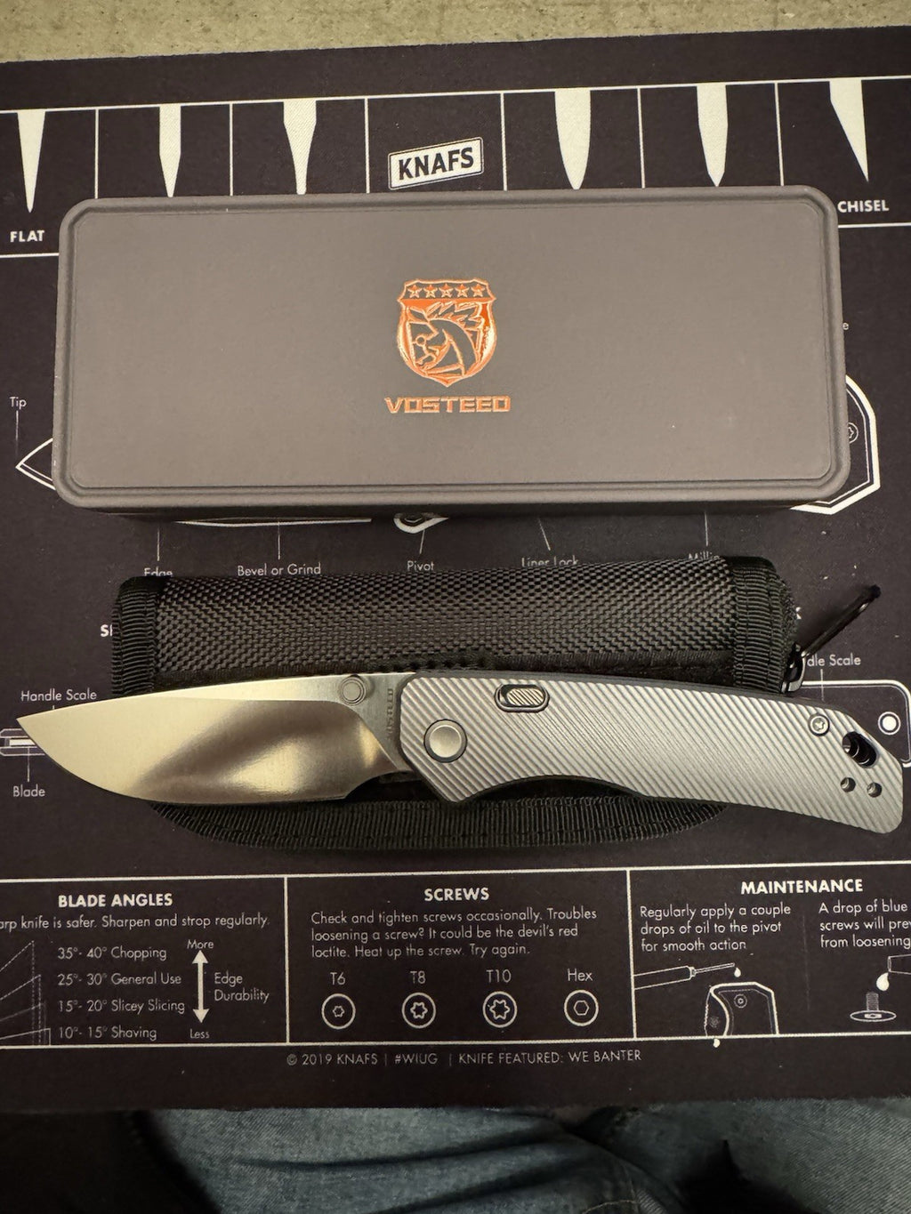 Vosteed Marten Silver- Top Liner Lock (2.98" 154CM Blade & Aluminum Handle)