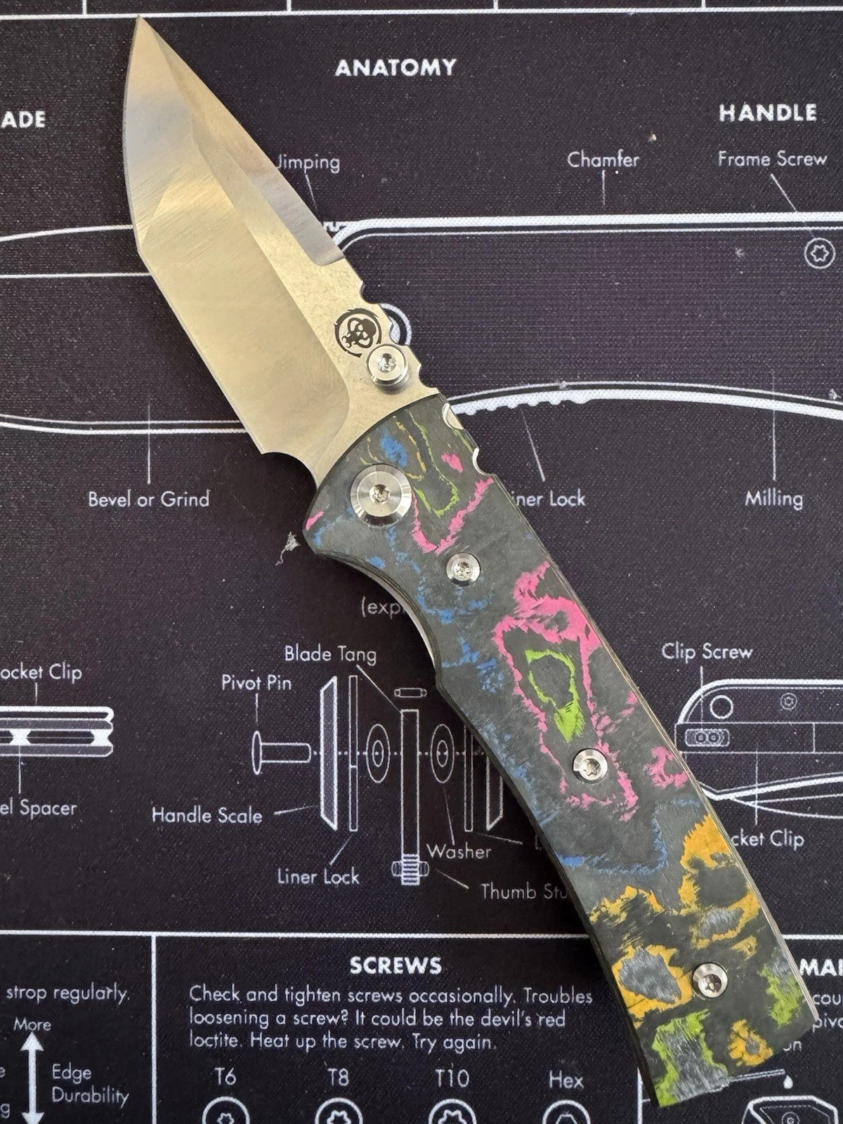 Chaves Knives Redencion 80s Carbon Fiber Scales, Folding Knife 3.5" Elmax