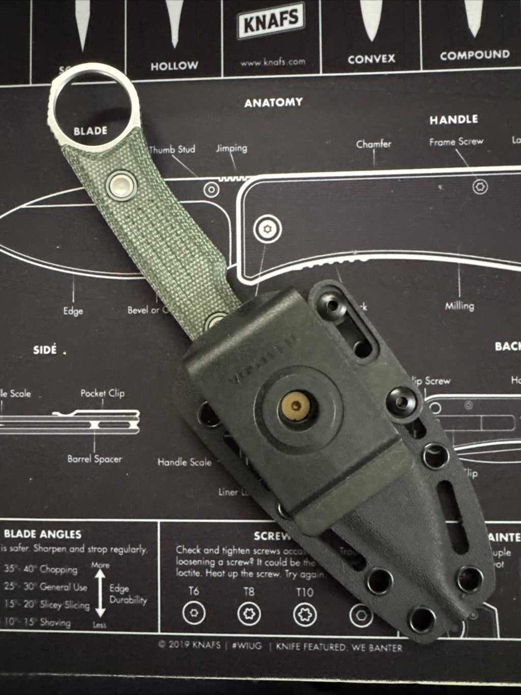 Vosteed Fullback Fixed Blade Knife Green Micarta (3.5" SW)