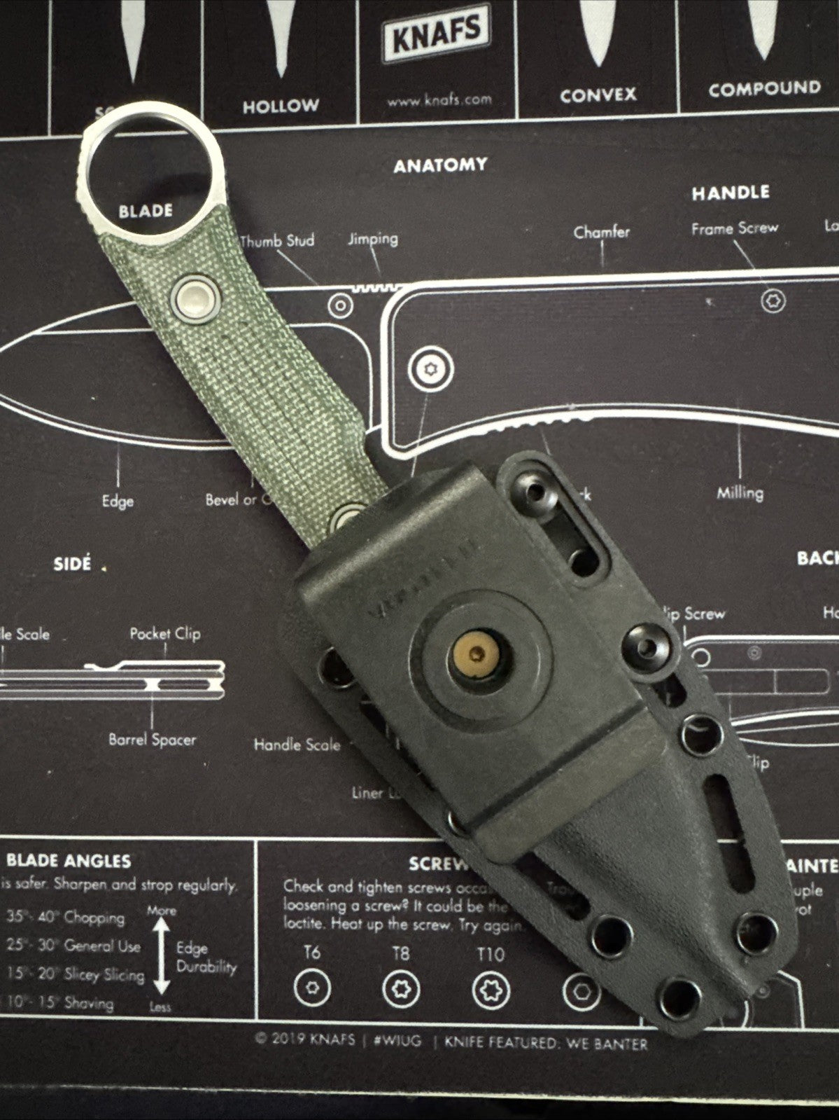 Vosteed Fullback Fixed Blade Knife Green Micarta (3.5" SW)