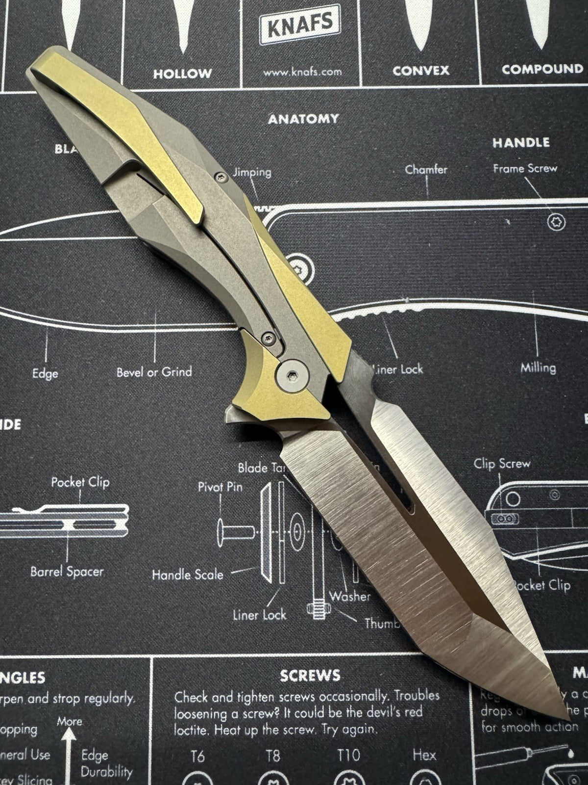 Arcane Design x Isham Bladeworks PLEXUS Knife Bronze/Gray Ti (3.5" Satin)