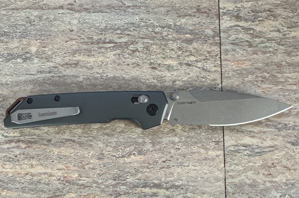 Kershaw Iridium DuraLock Gray 3" D2 Stainless Aluminum Folding Knife 2038ST