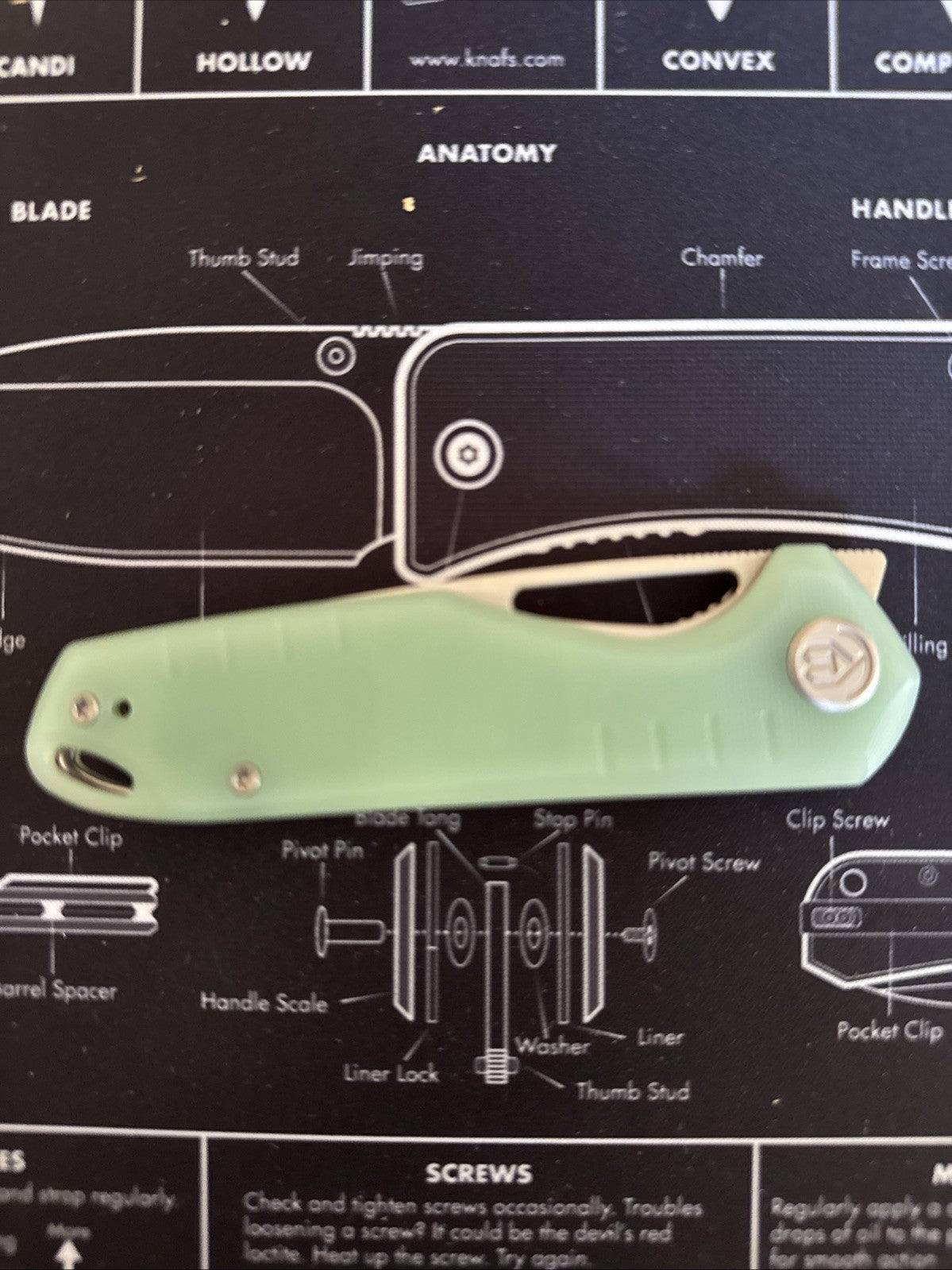 Kubey Doris Liner Lock Front Folding Knife Jade G10 Handle Satin Finish - KU324F