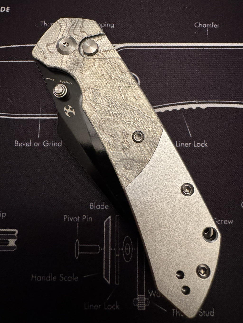 KANSEPT Fenrir Button Lock G-10 with Aluminum Foil Handle