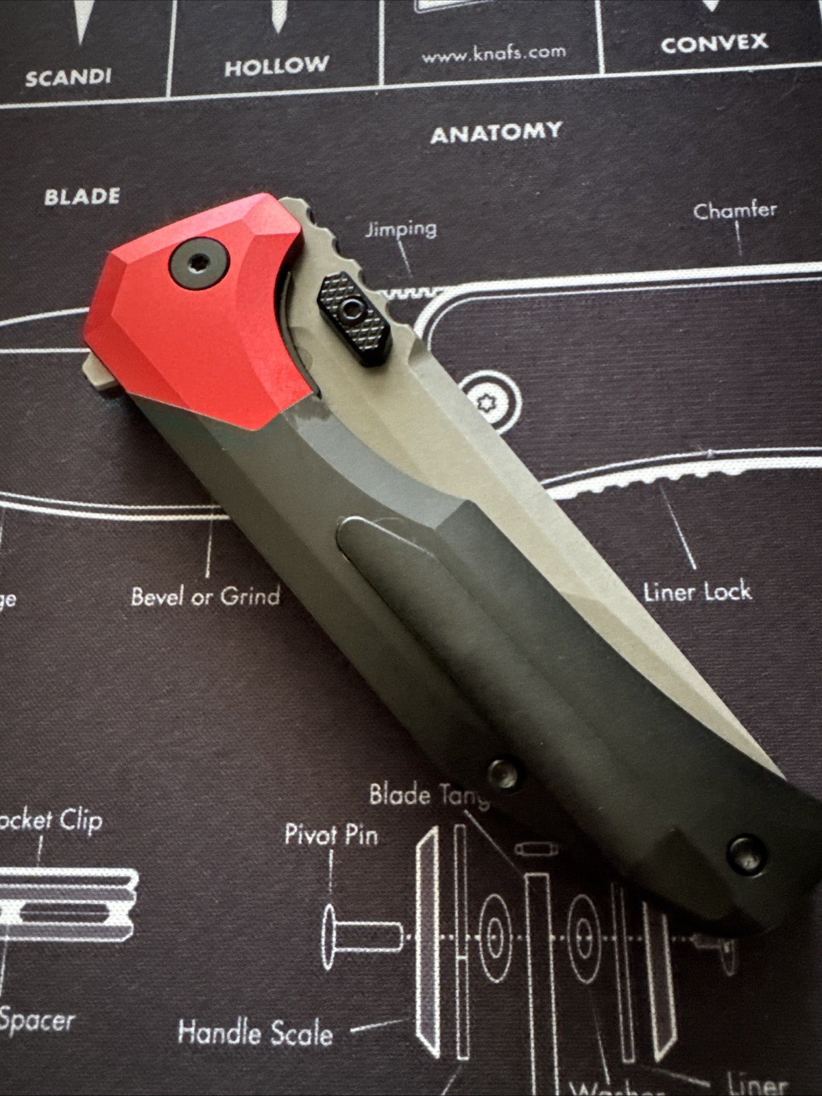 ARCANE DESIGN - BLACK/RED PVD NECRONAUT V3 Magnacut - Titanium