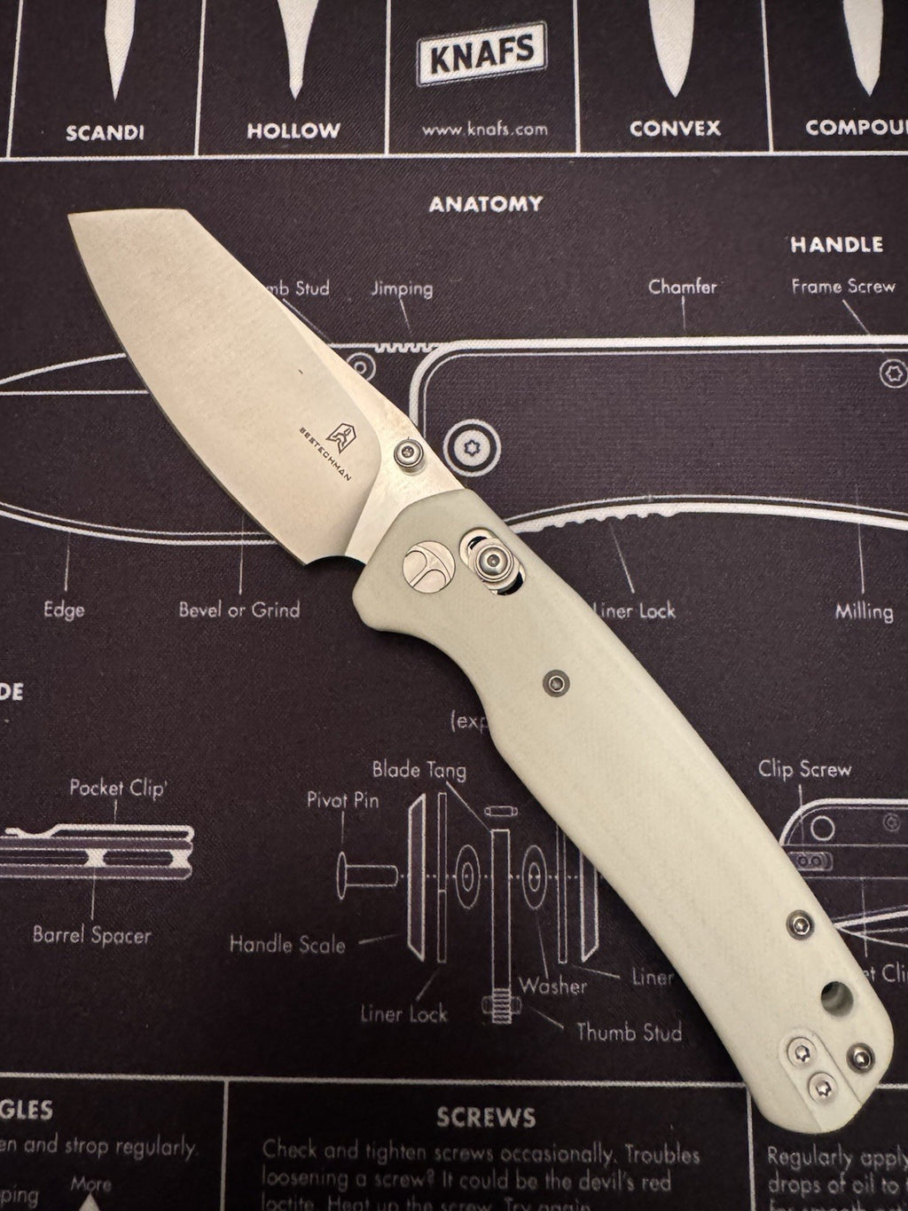 Bestechman Cicada's Wing Crossbar Lock White G10 Folding 10Cr15CoMoV Knife MK06L