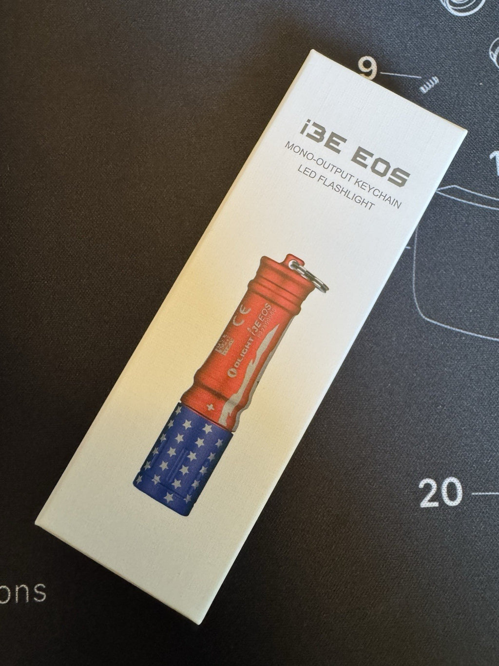 Olight i3E EOS 90 Lumens Keychain Flashlight EDC Flashlight (Stars & Stripes)