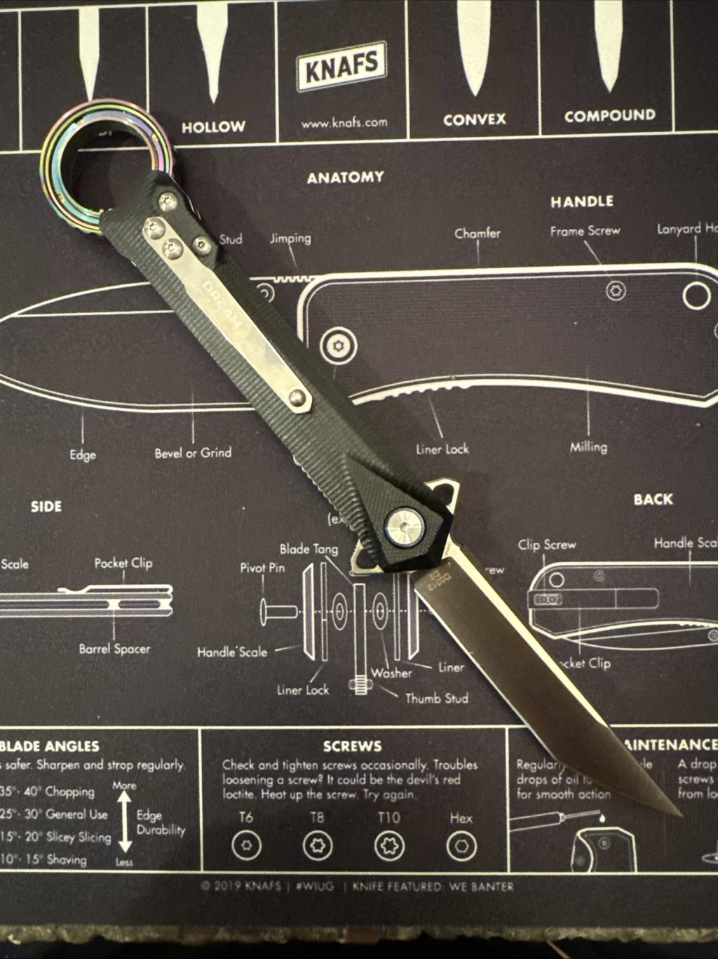 Dreamtech Dagger G10 Handle, D2 Blade, Model: D3312GB 