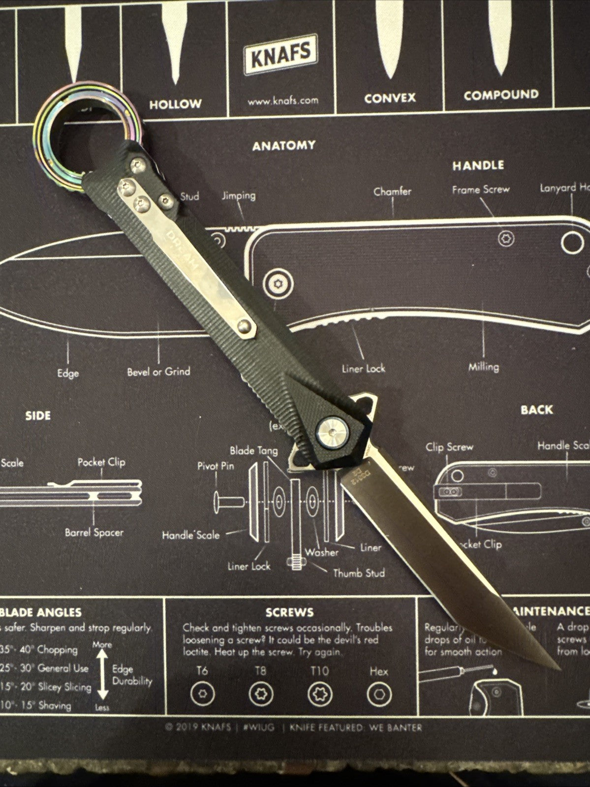 Dreamtech Dagger G10 Handle, D2 Blade, Model: D3312GB 