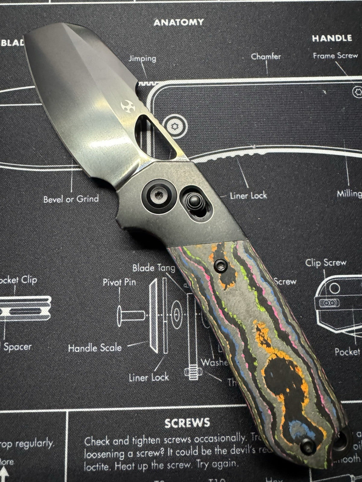 Kansept Nahual K2125V1 – MagnaCut Blade - 80s Camo Carbon Handle, Crossbar Lock