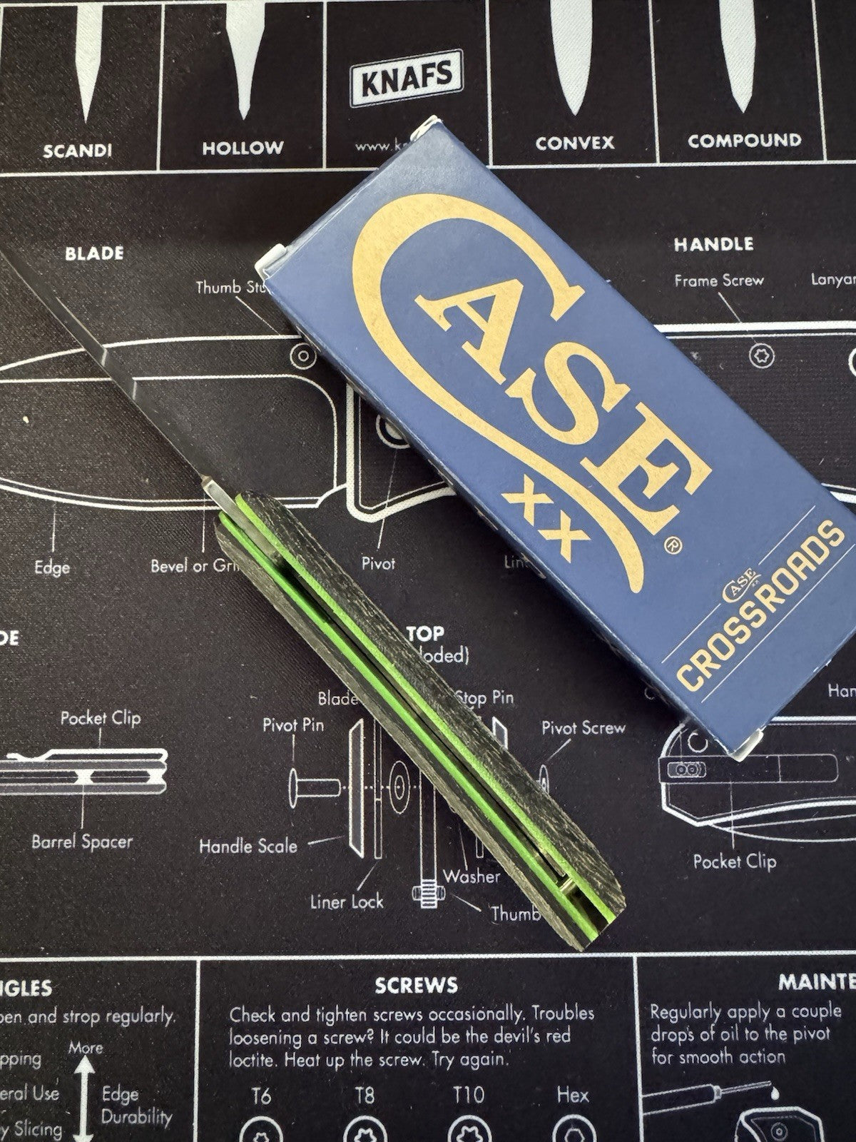 CASE XX KNIVES USA BLACK BURLAP DAYGLOW G10 CROSSROADS XR SOD BUSTER JR 66382