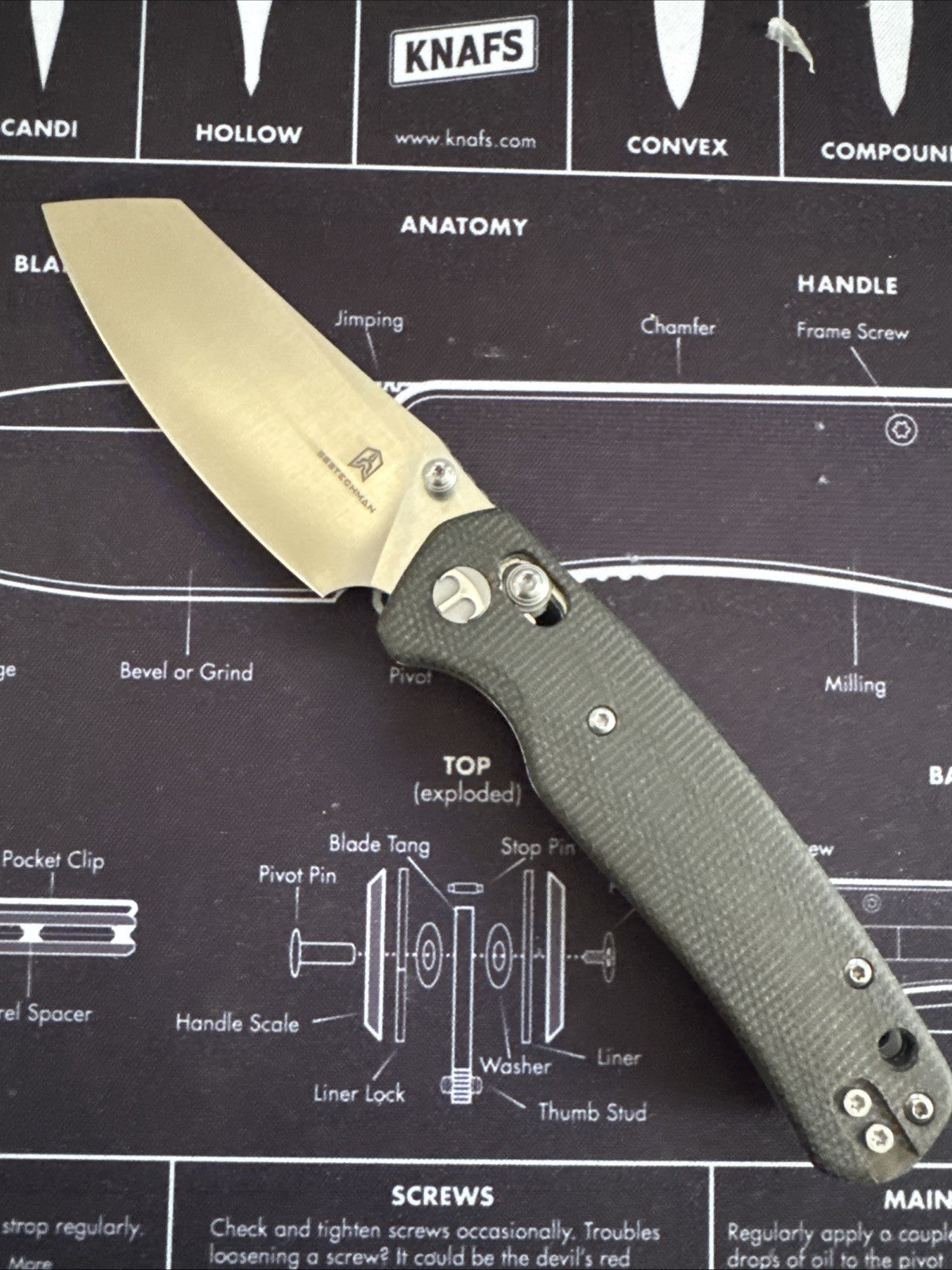 Bestechman Cicada's Wing Crossbar Lock Black Micarta Folding 10Cr15 Knife MK06M3