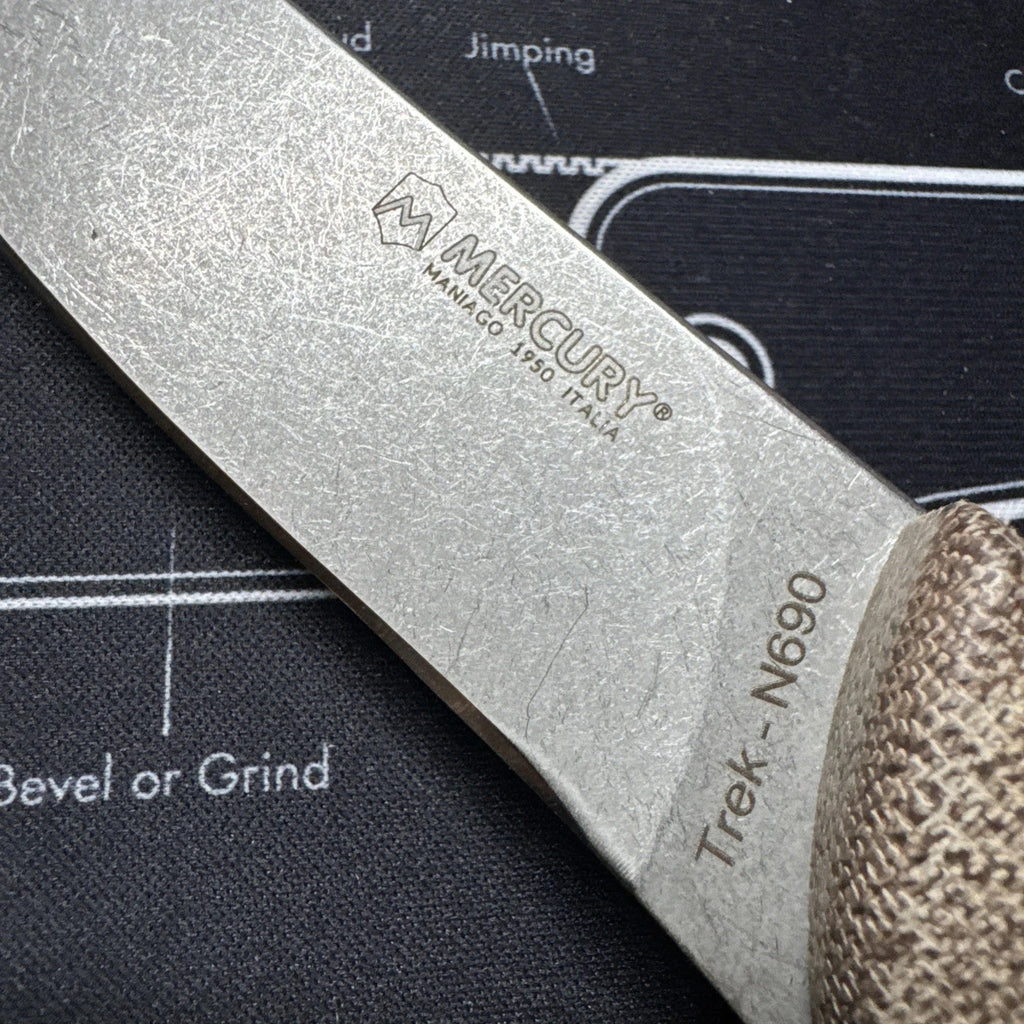Mercury Trek Fixed Knife 4.75" Full Tang Bohler N690 Steel Blade Micarta Handle