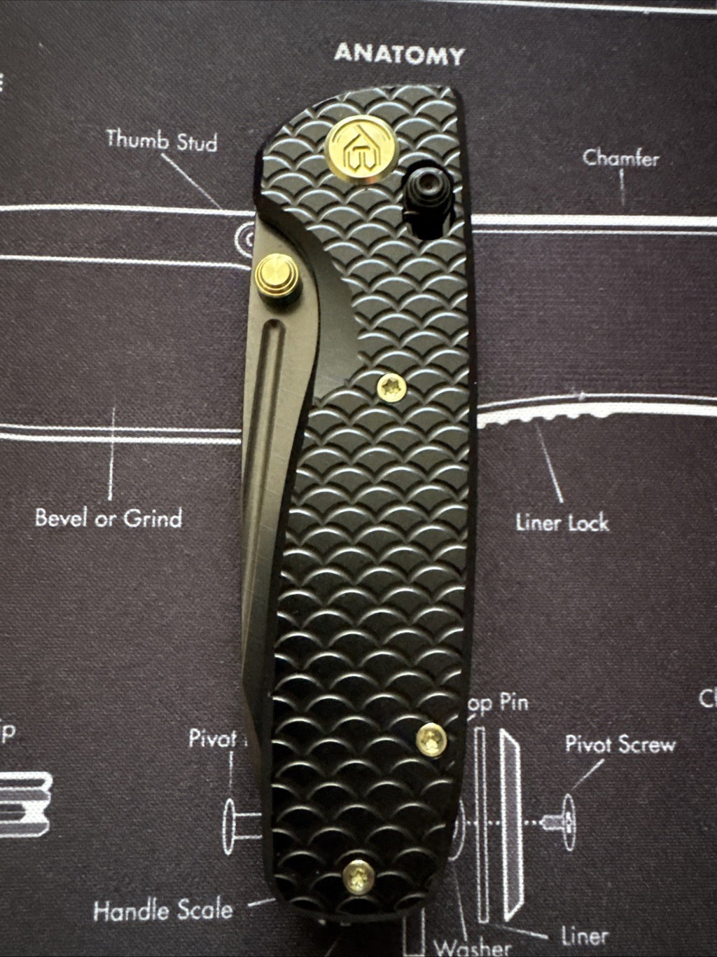 Kubey Bluff Folding Knife 3" S35VN Steel Blade Black 6AL4V Steel Titanium Handle