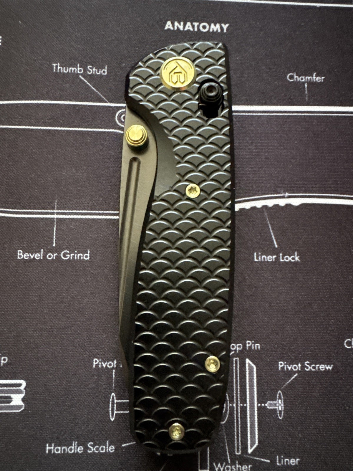 Kubey Bluff Folding Knife 3" S35VN Steel Blade Black 6AL4V Steel Titanium Handle