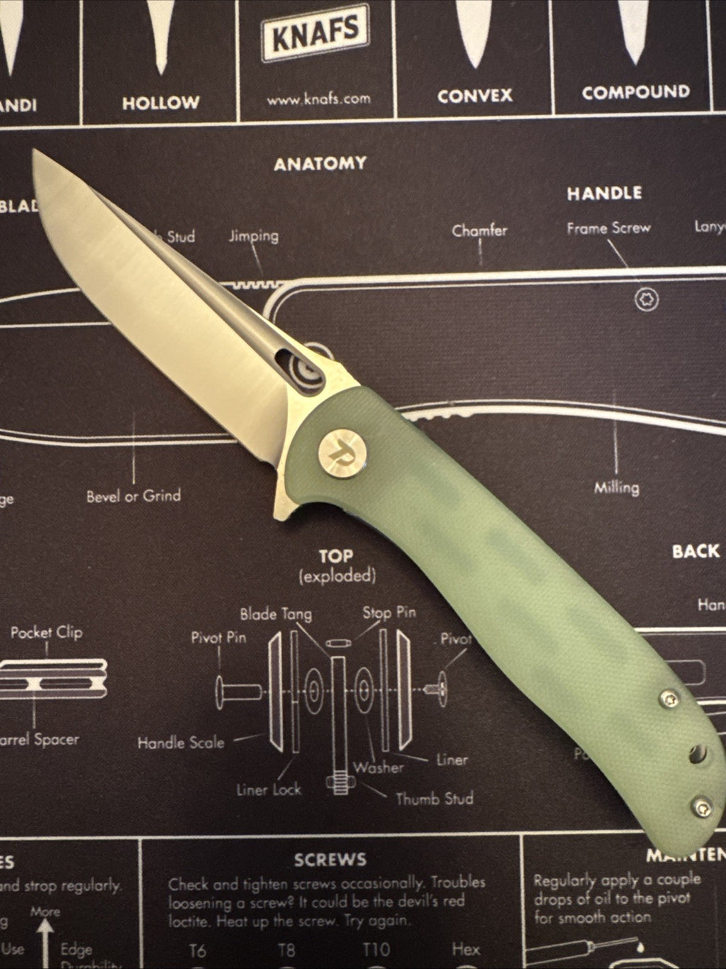 Dreamtech Liner Lock, Jade G10 Handle, D2 Blade, Model D389GJ