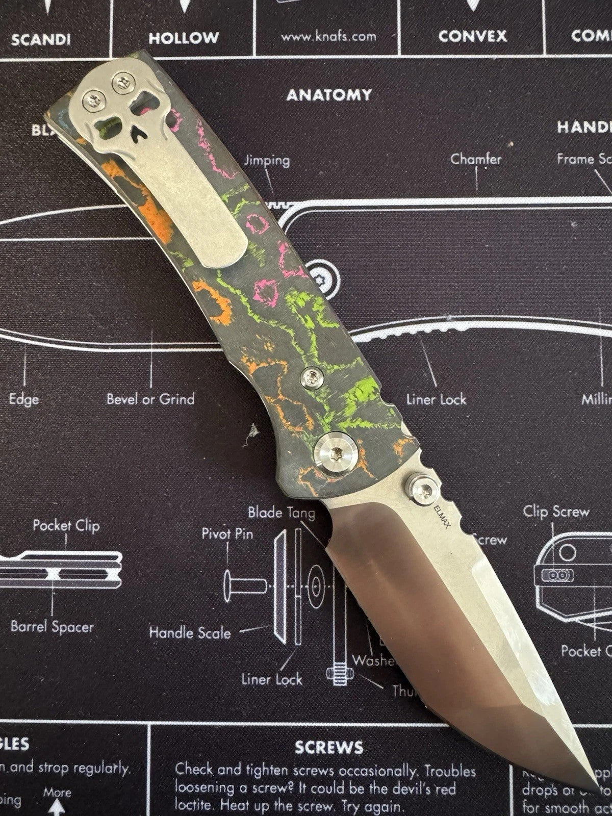 Chaves Knives Redencion 80s Carbon Fiber Scales, Folding Knife 3.5" Elmax