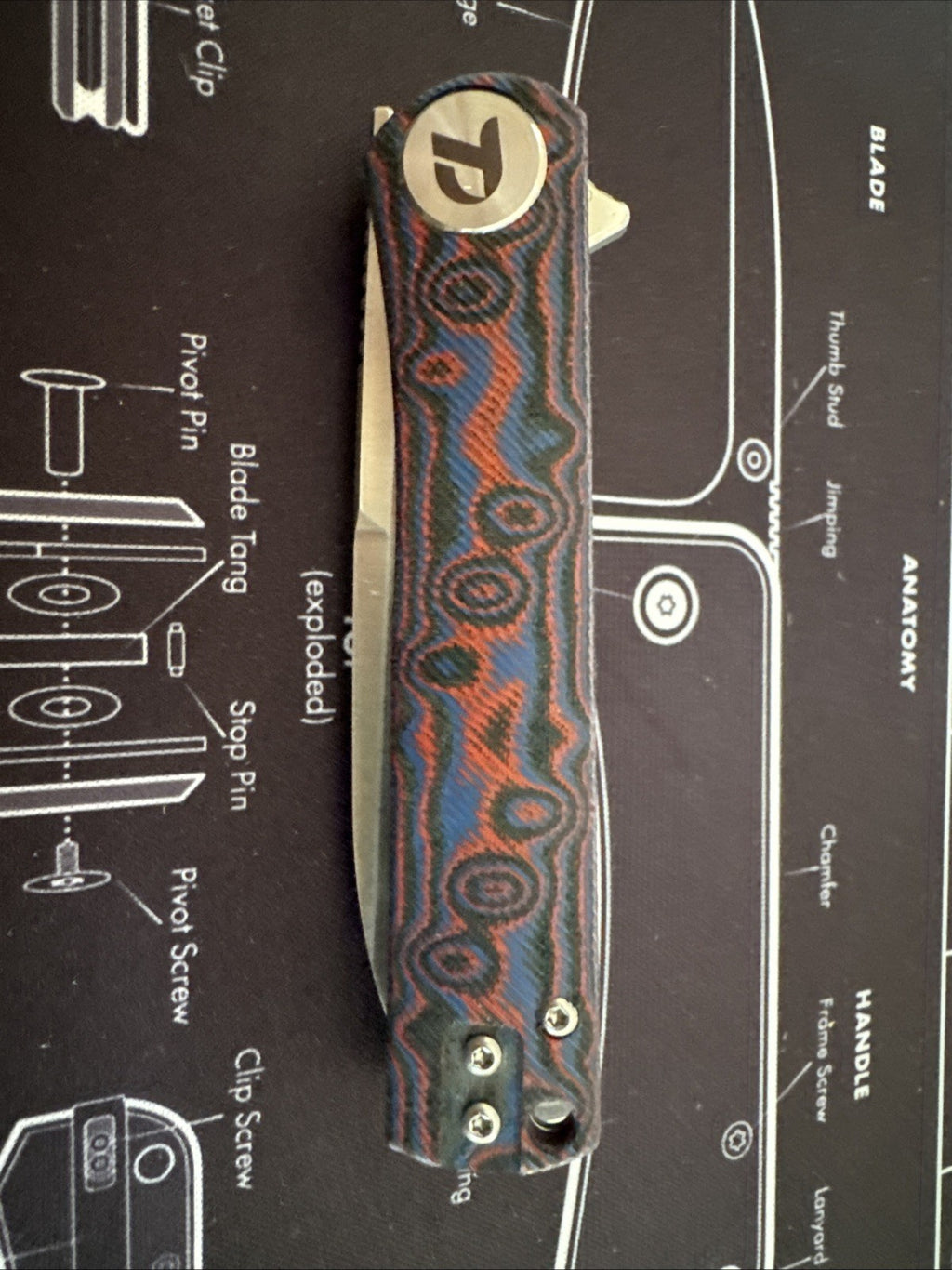 DREAMTECH Knife Folding Knife Micarta Handle D2 Blade Knife D3896