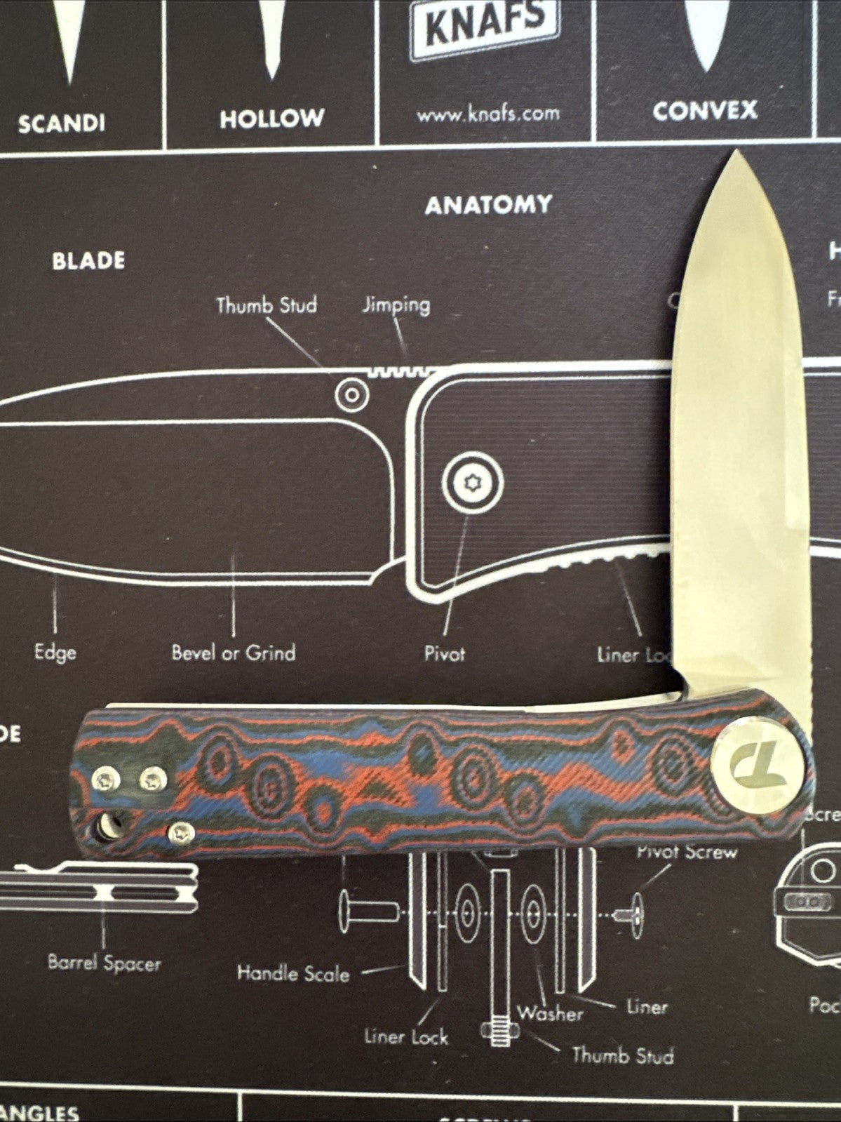 DREAMTECH Knife Folding Knife Micarta Handle D2 Blade Knife D3896