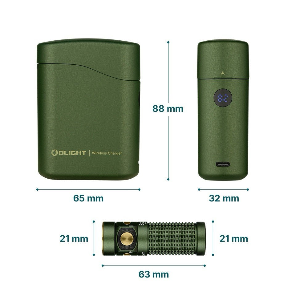 Green Olight Baton 4 Premium Edition Rechargeable Flashlight White (1300)