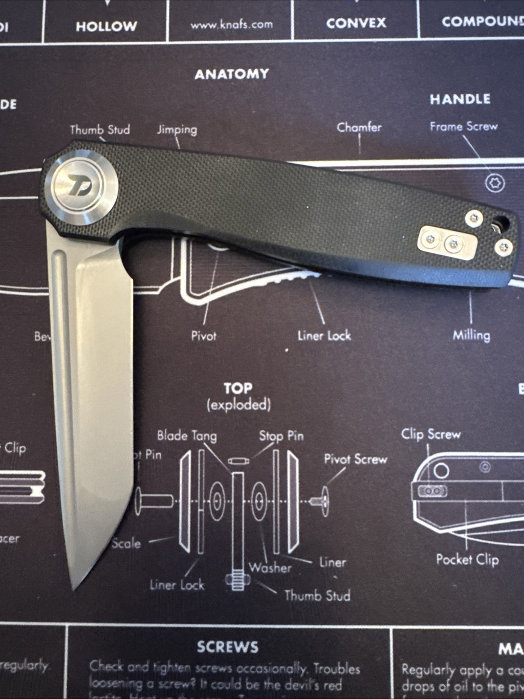 Dreamtech Button Lock, D4002GB, Black G10 Handle, D2 blade, Black