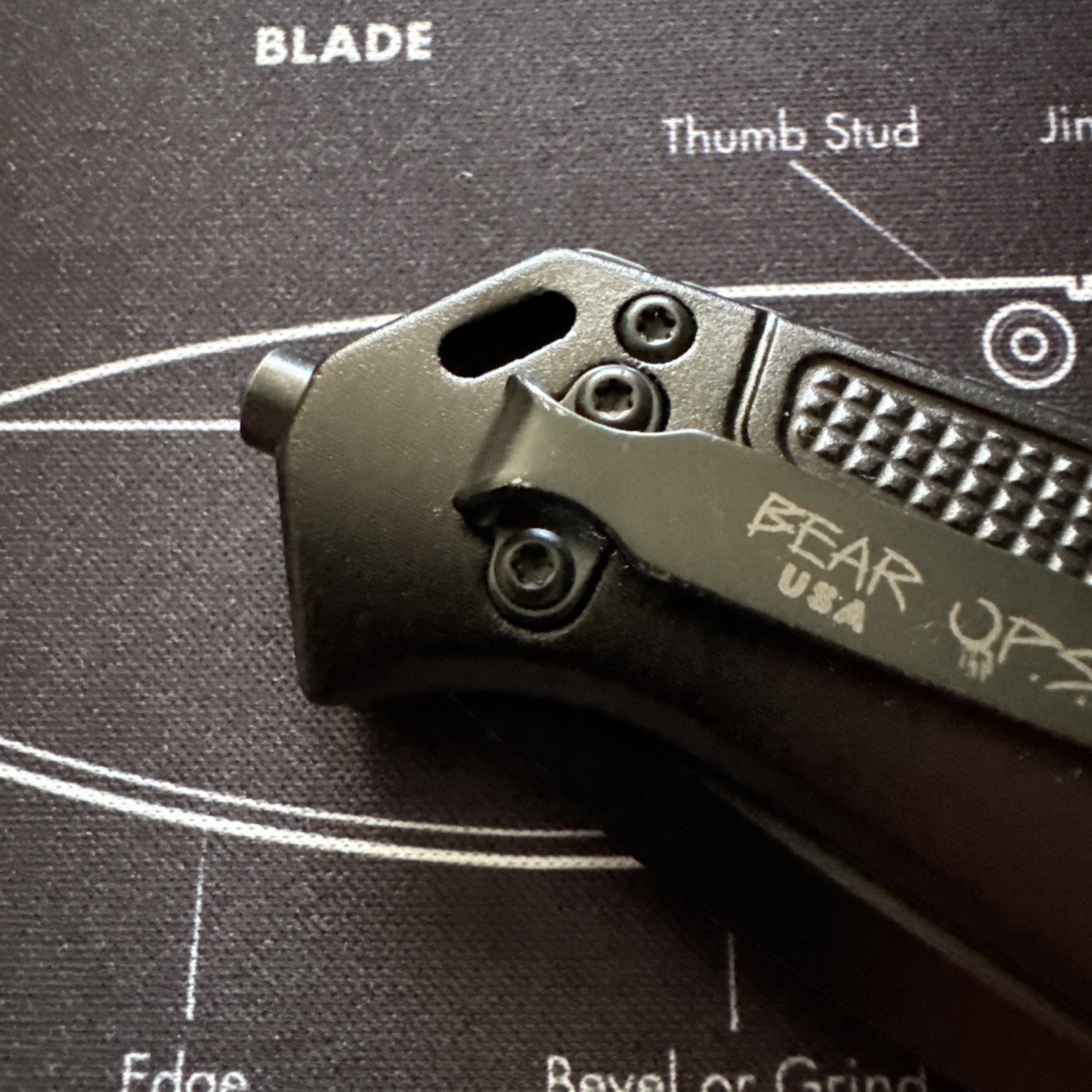 Bear Ops Rancor IV MC-550-AlBK-B-14C28N Made in USA Folding Knife Black Aluminum